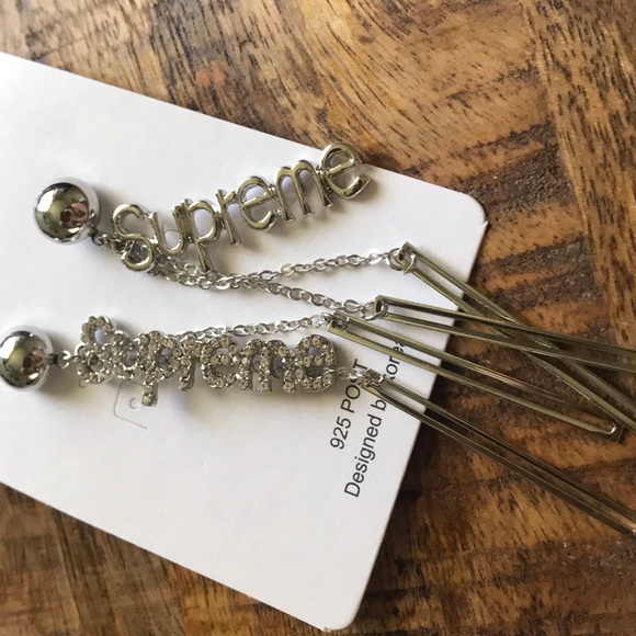 NWT 925 Silver Drop Earrings White Sapphire - Picture 5 of 5